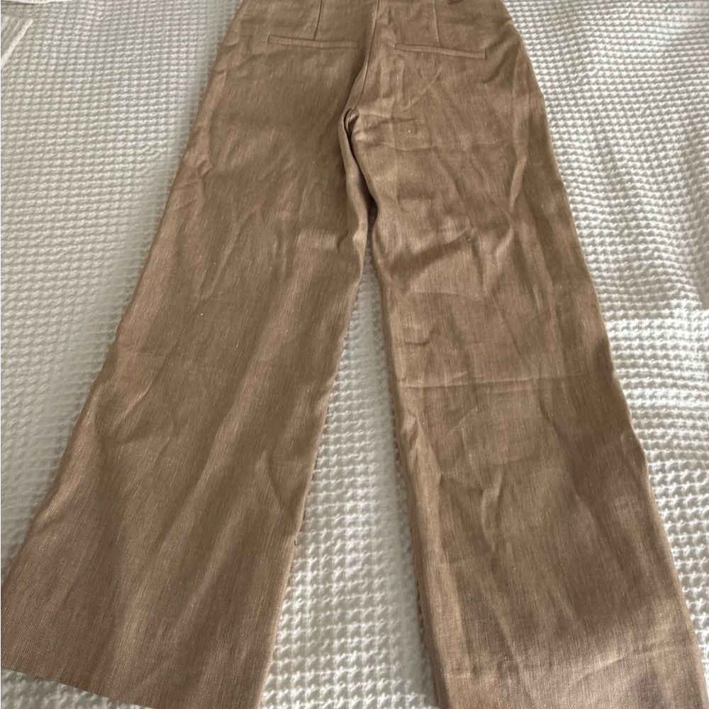 Veronica Beard Tan Tailored Chinos with Button-Tab Waist BWT - Picture 2 of 5